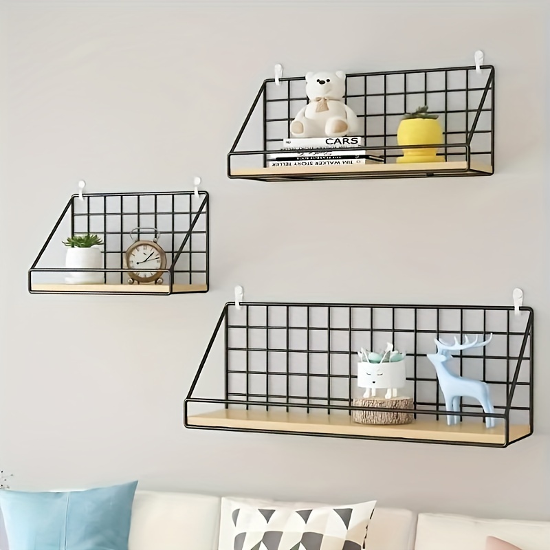 

1pc Floating Wall Mounted Shelves, Storage Hanging Shelf, For Bathroom, Living Room, Bedroom, Hotel Wall, Aesthetic Deco