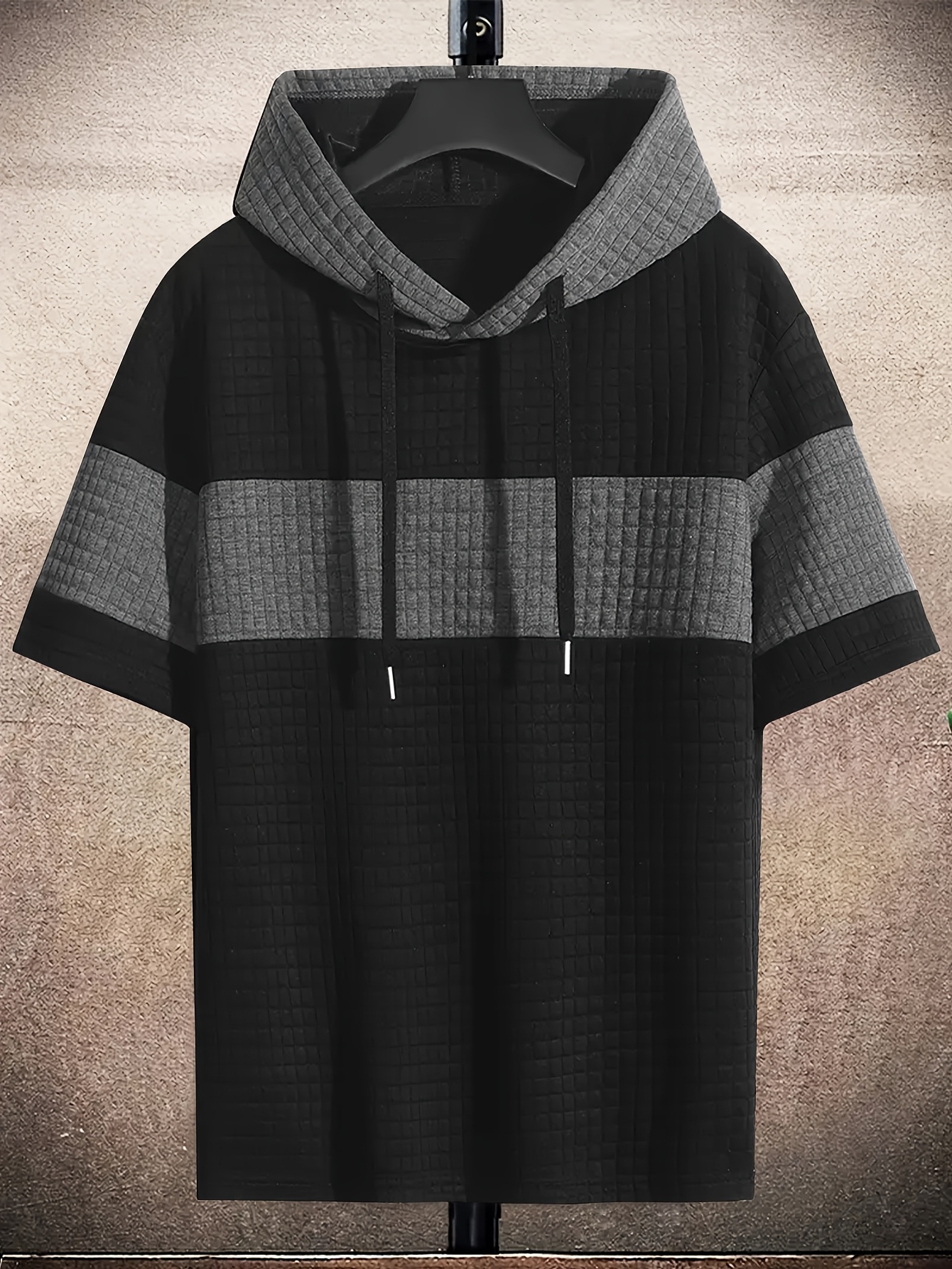 mens block hooded t shirt casual short sleeve Temu Philippines