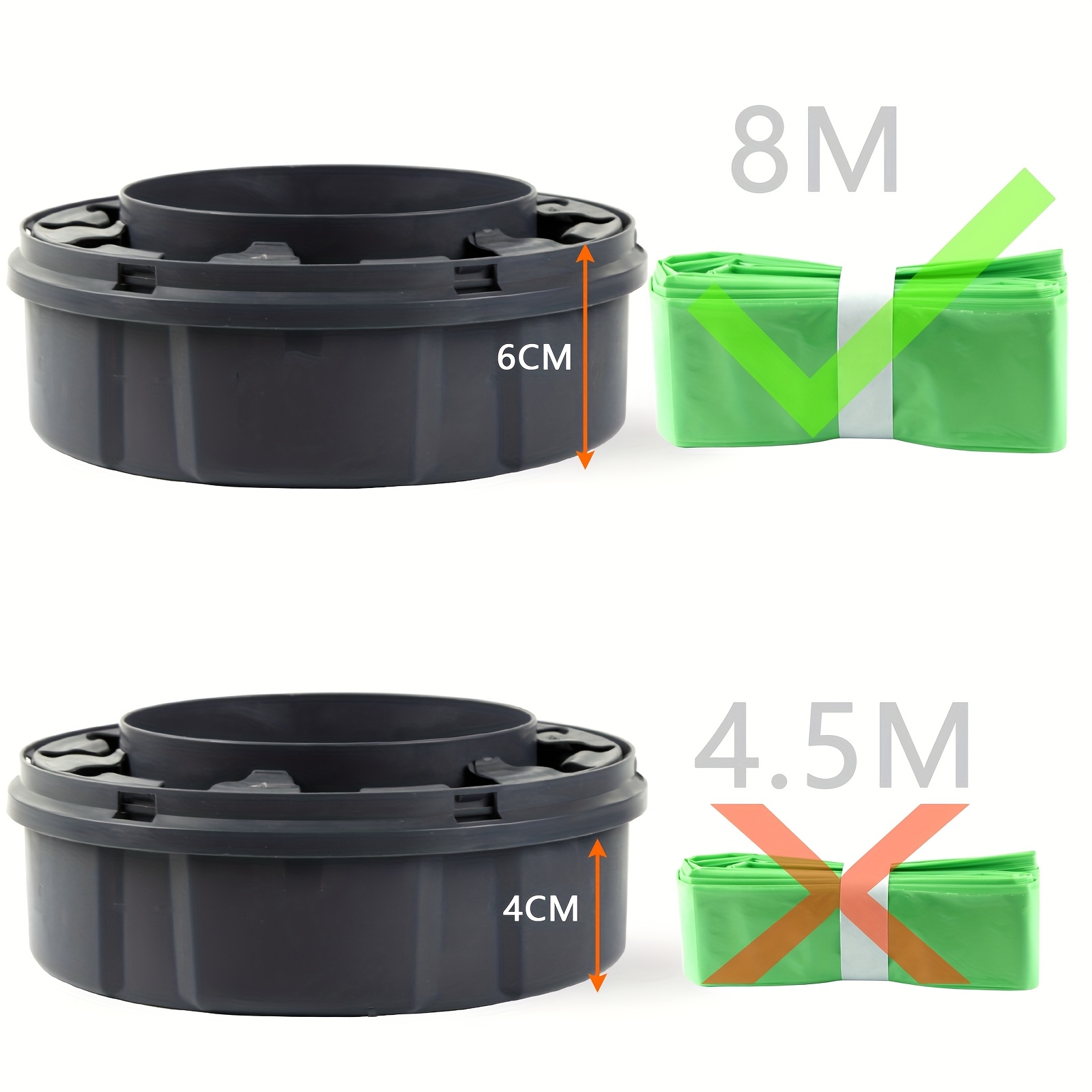 4-Pack Heavy-Duty Diaper   - Holds 400 Nappies (26ft/8m), Leakproof & Odor-Sealing, Compatible with  ,   Tec,  ,   Diaper Containers - for Home, Travel, Daycare - Space-Saving Design, Diaper Pail Liners, Travel Diaper Storage, Foldable Design, Odorsealing Material, Home Diaper Disposal, Compact Storage, Durable Construction, Daycare Supplies,   Nappy Bin Refill, Nappy Waste Bag