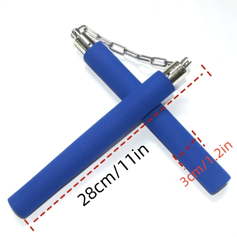1pc foam nunchaku training sticks with steel chain   sponge material for beginners universal martial arts two section staff for practice and training ideal for valentines day ramadan thanksgiving christmas halloween black red yellow details 3