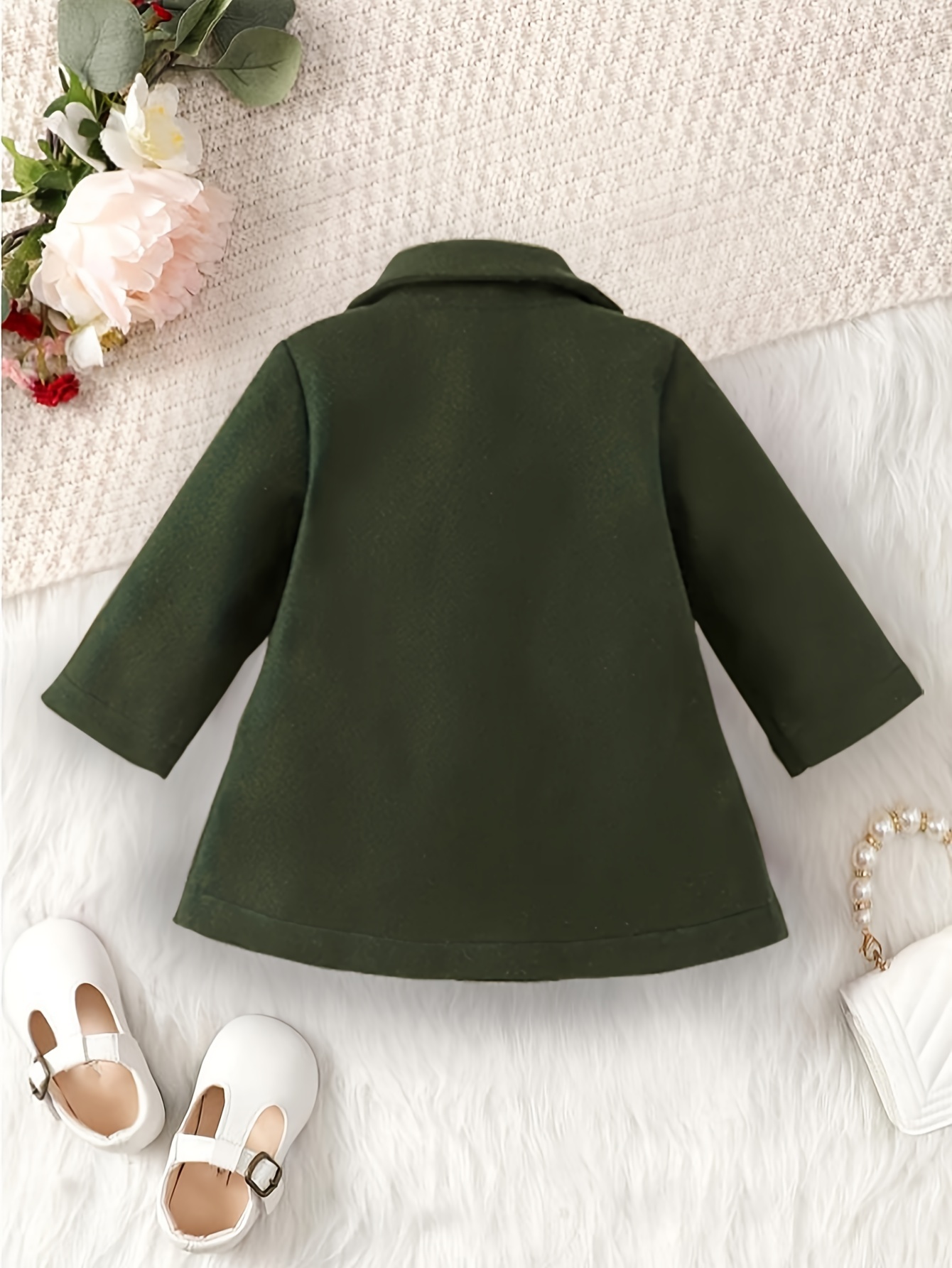 Girls Button Sweet Coat Doll Collar Long Sleeve Fall Winter - Temu