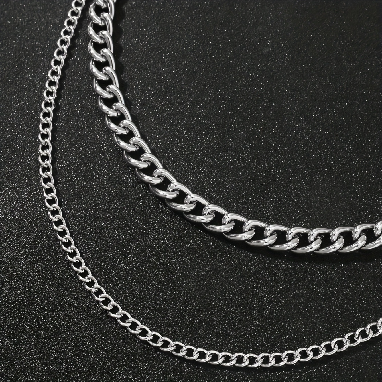 Men's Double Layer Large Circle Silvery Accessory