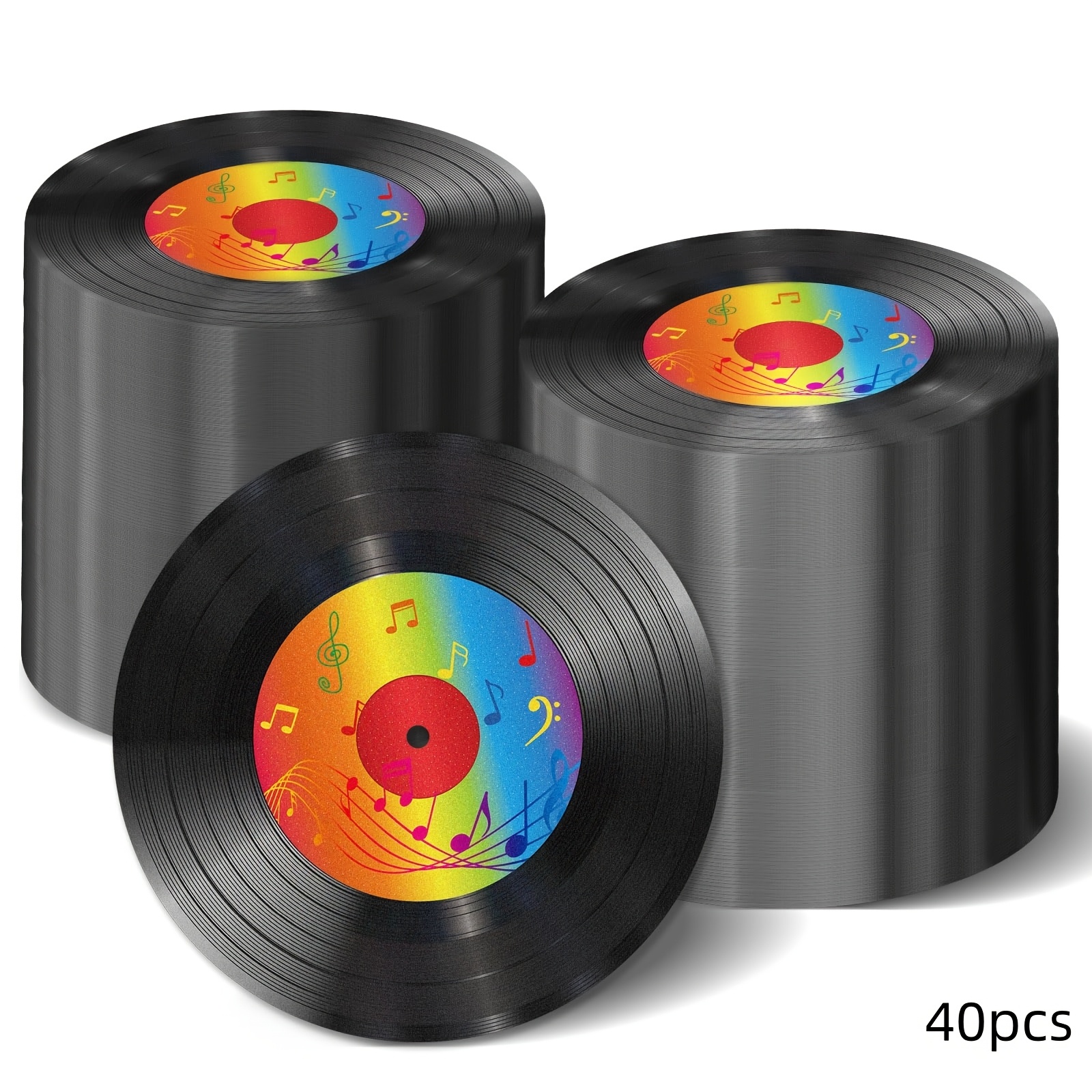 20 40 60pcs record themed napkins 50s theme party decorations for 1950  birthday rock party supplies back to 50s 60s 70s 80s   paper napkin  roll favors   retro disco