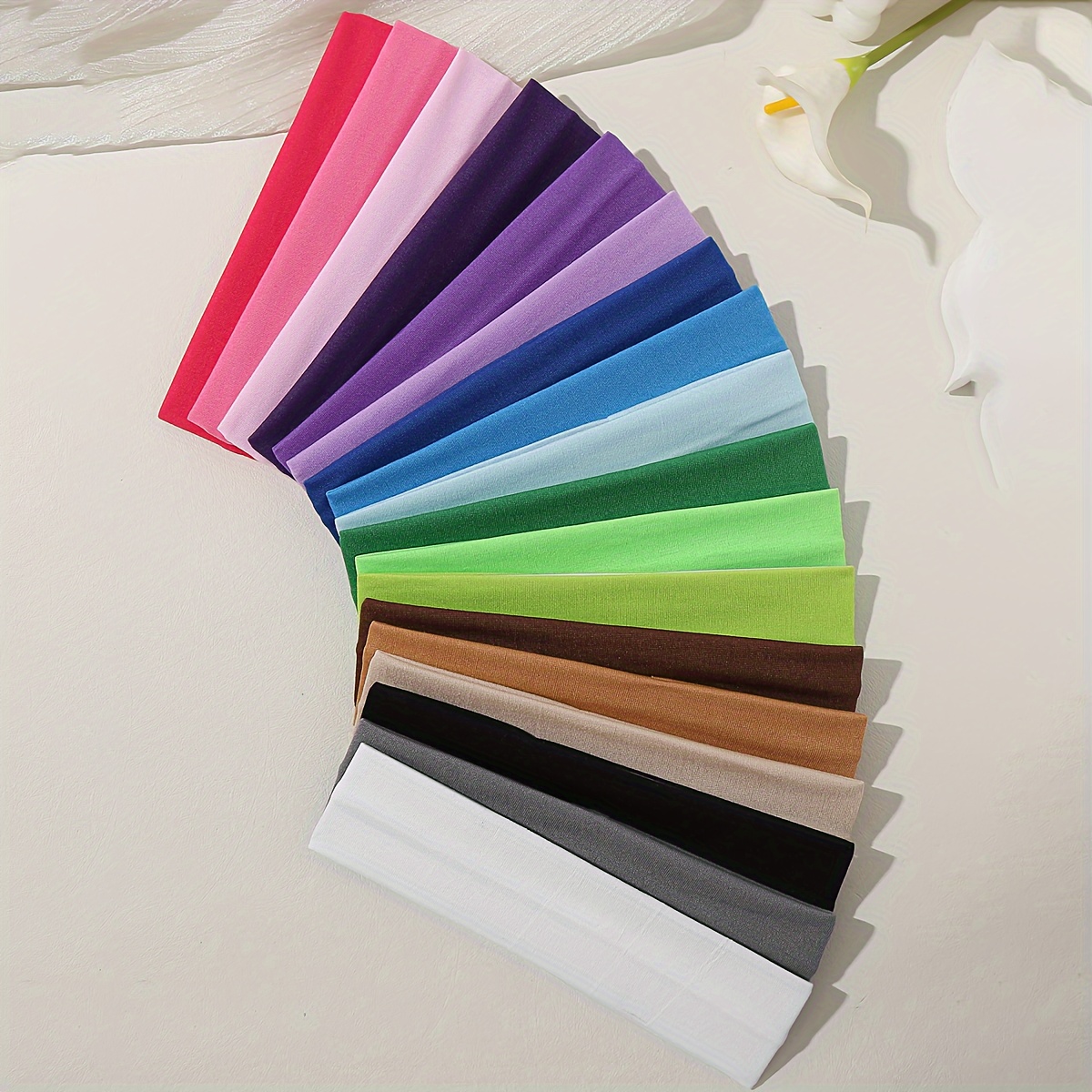 Image of 18pcs Women's Colorful Casual Headbands, Perfect For Daily Wear, Yoga, Running, And Fitness Activities