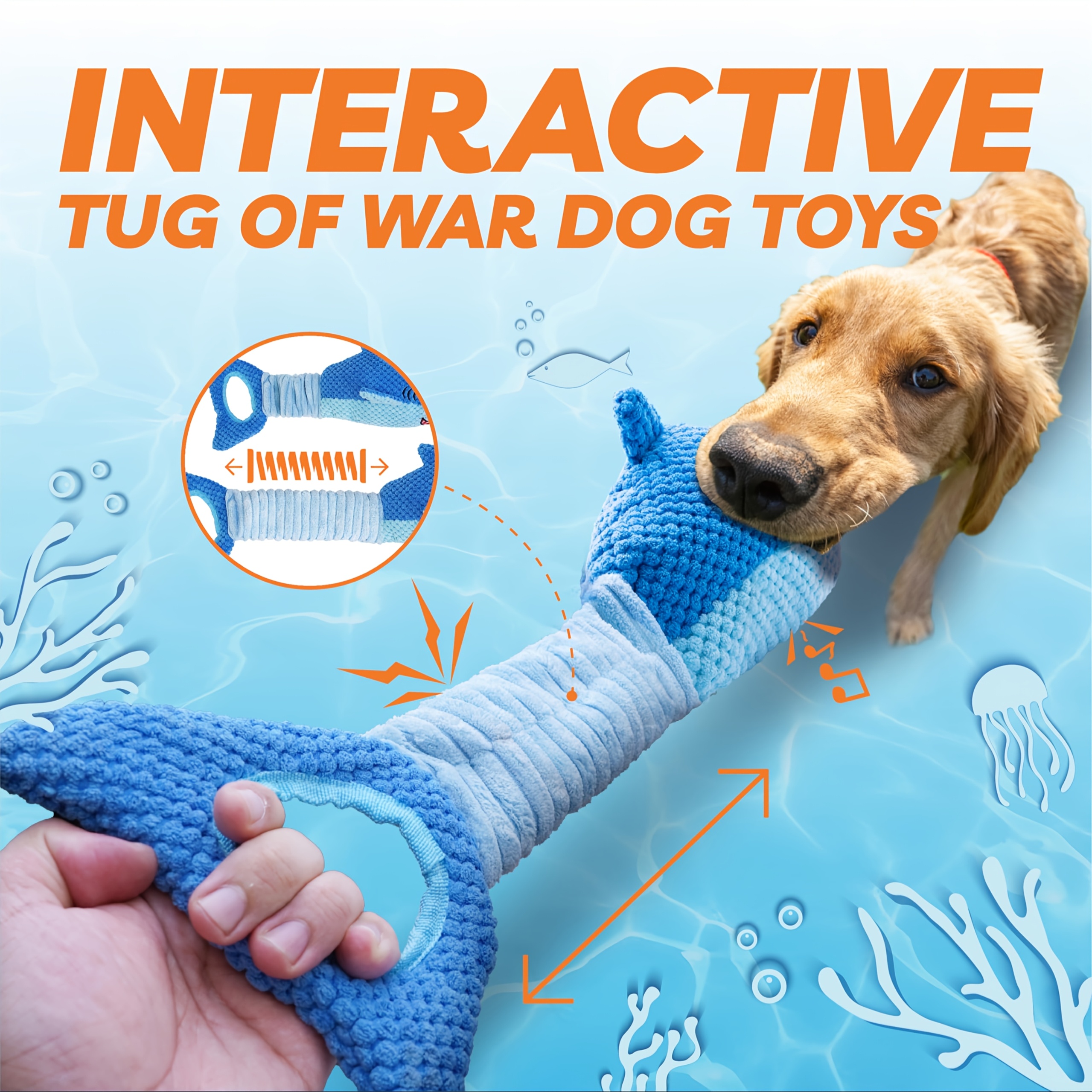 

1pc Interactive Dog Toy, Tug Of War Toy For Large Breeds, Fun Pet Plaything For