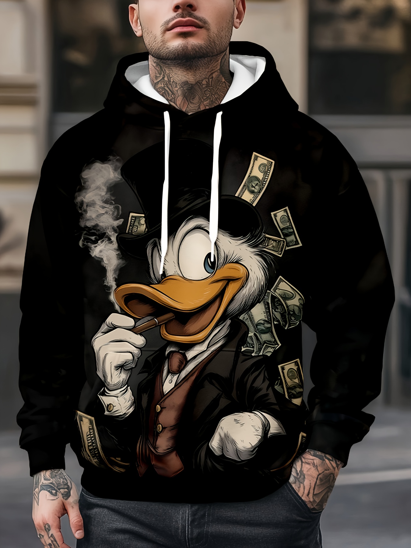       mens hoodie   duck 3    pullover with   design long sleeve regular   for fall winter   hoodie mens trainer tiger merchandise sweatshirt with lion and   sweatshirt for men with david image mixed color 0