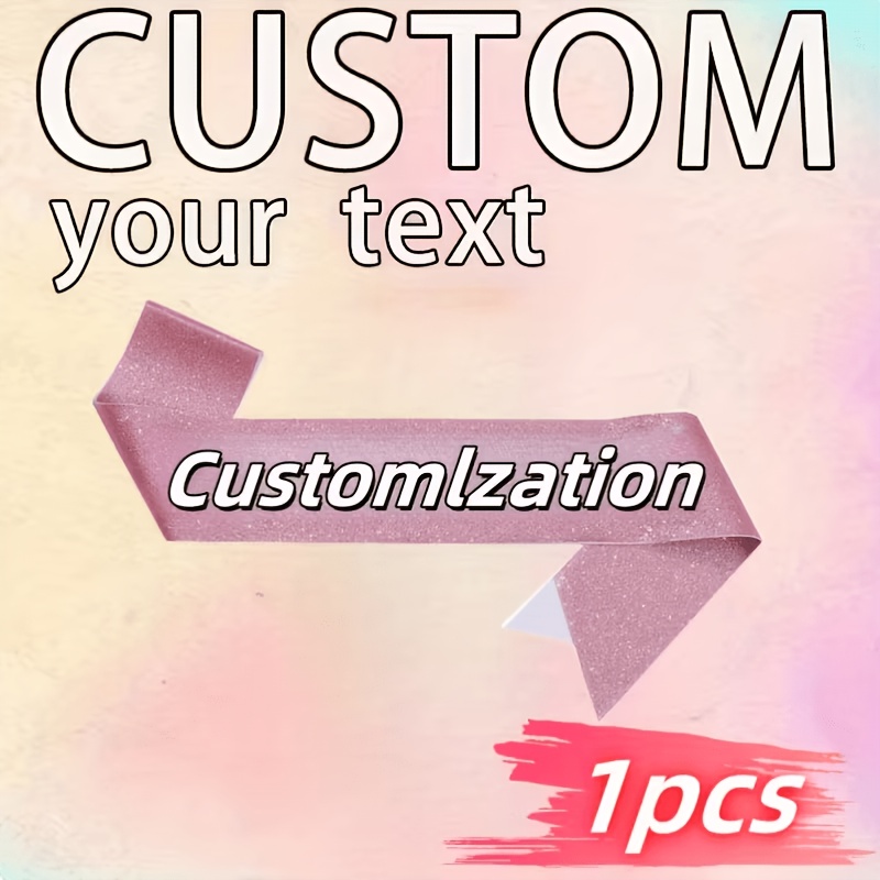 TEMU 1 pz Nastro Personalizzabile Elegante con Glitter e Testo/ - Nastro di Compleanno Personalizzato, Nastro Personalizzato per Futura , Nastro