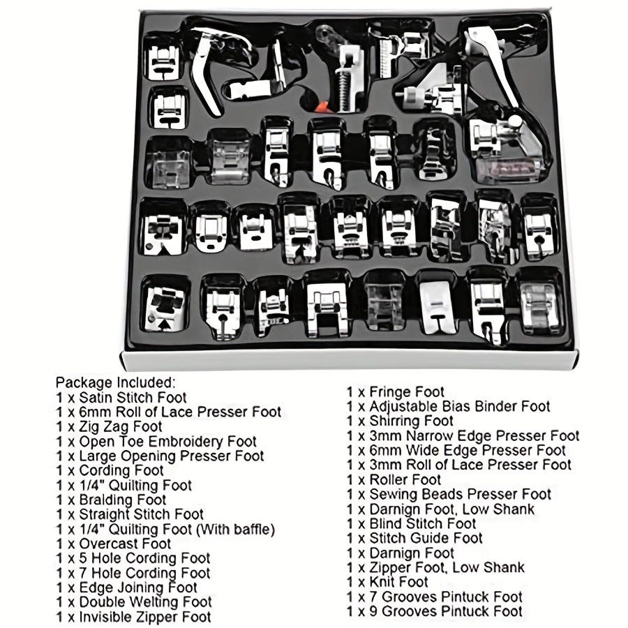 32pcs presser set for multifunctional home sewing machines Product details 1