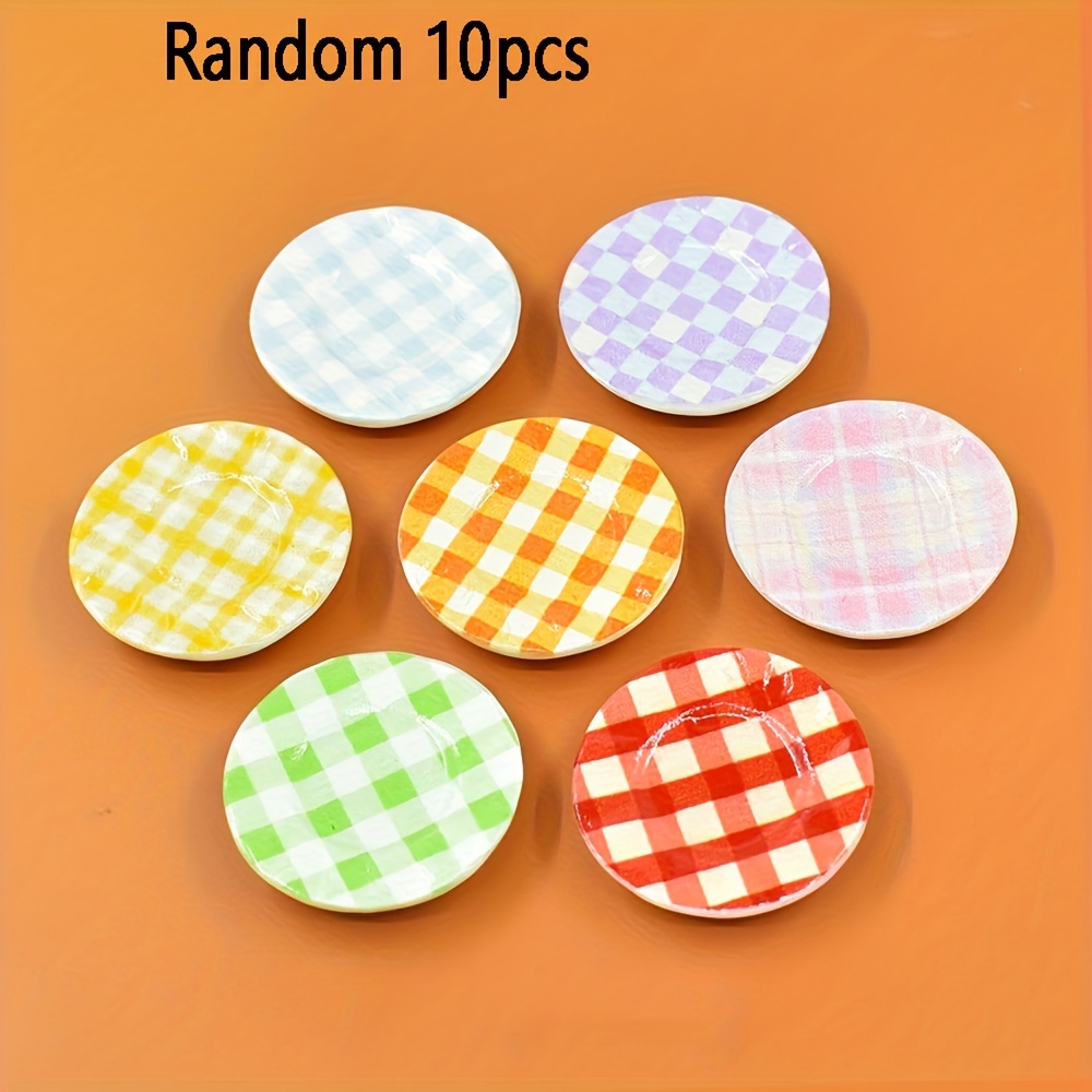 Image of 10pcs Random Resin Colored Small Plate Models, Additions Art Craft Supplies, Home Decoration, Perfect For Jewelry Craft, Art Craft Supplies