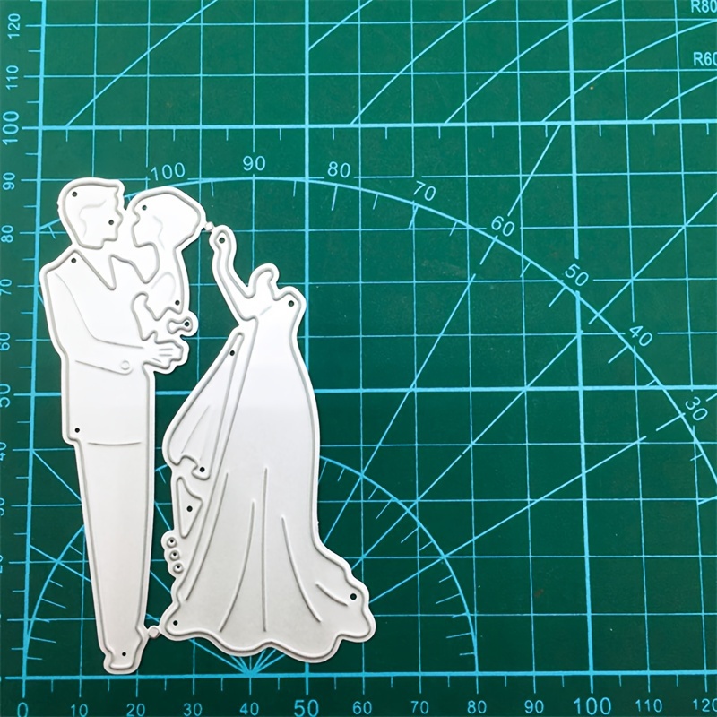 Image of 1pc Wedding Couple Mold Handmade Card Making Metal Embossed Mold Carbon Steel Cutting Die Cutting