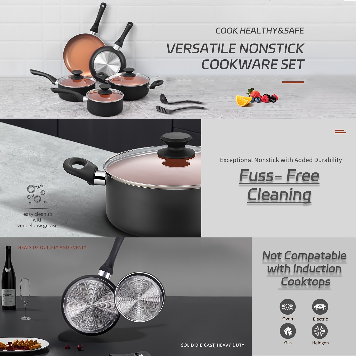   aluminum nonstick cookware set     cadmium and lead   pots and pans with cooking utensils ideal for   and gift giving details 0