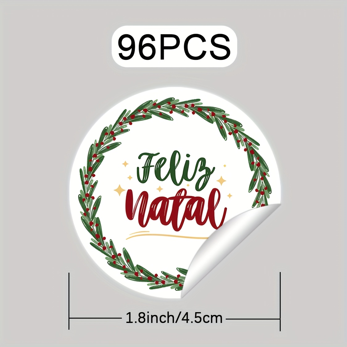 TEMU 96pcs, Merry Christmas With A Wreath Design, Sticker, Christmas Gift Wrapping Tags
