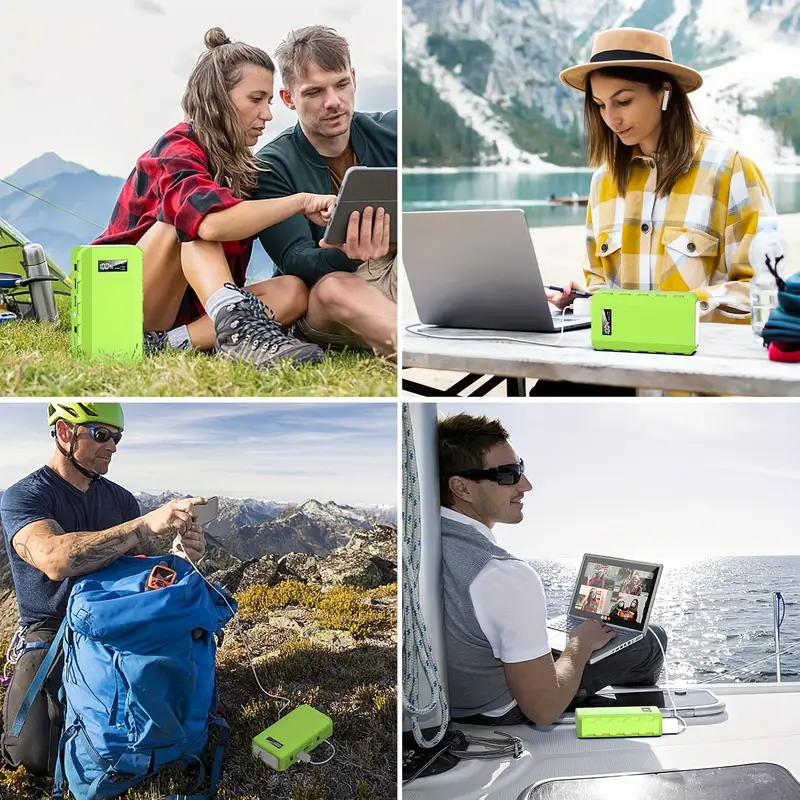 portable 88 8wh solar powered power station with 24000mah battery led lights ac outlets durable abs for outdoor camping hiking road trips cycling home emergency hurricane backup solar phone charger hiking essentials vibrant design construction Product details 3