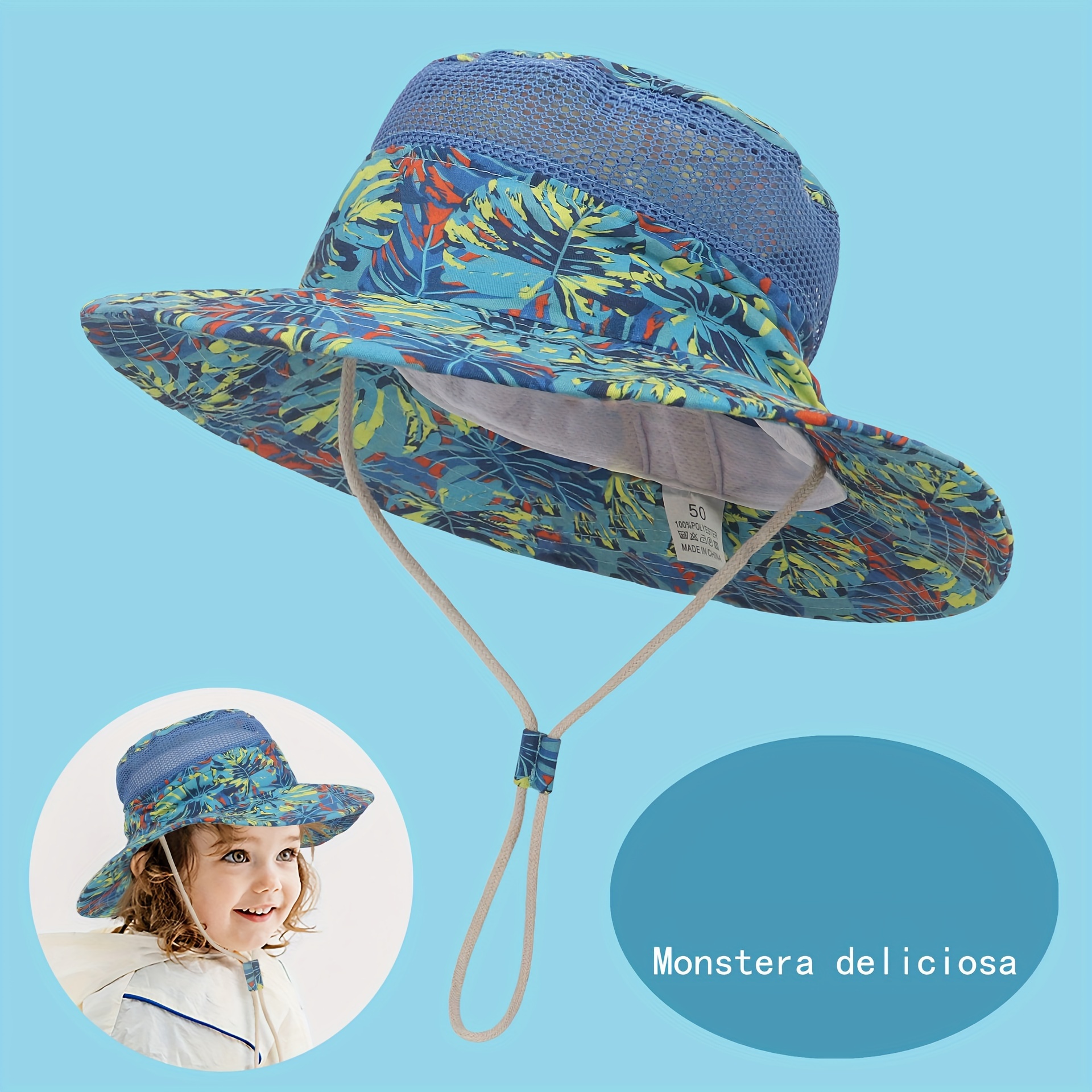 Gorro para el Sol Niño de Alberca, Sombreros de Playa Niños Sol ala Ancha,  Gorras Alberca Niños con Estampado de Animales Protección UV Secado Rápido  50+ UPF de Verano para Viajes 