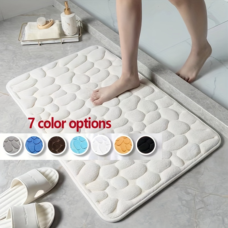 

1pc Pebble Pattern Bathroom Non-slip Floor Rug Mat, , Polyester Fiber Material, Non-slip, And Washable, Used In Bathroom, Kitchen, Bedroom, Living Room, Hand Washable, Decoration, Gift And