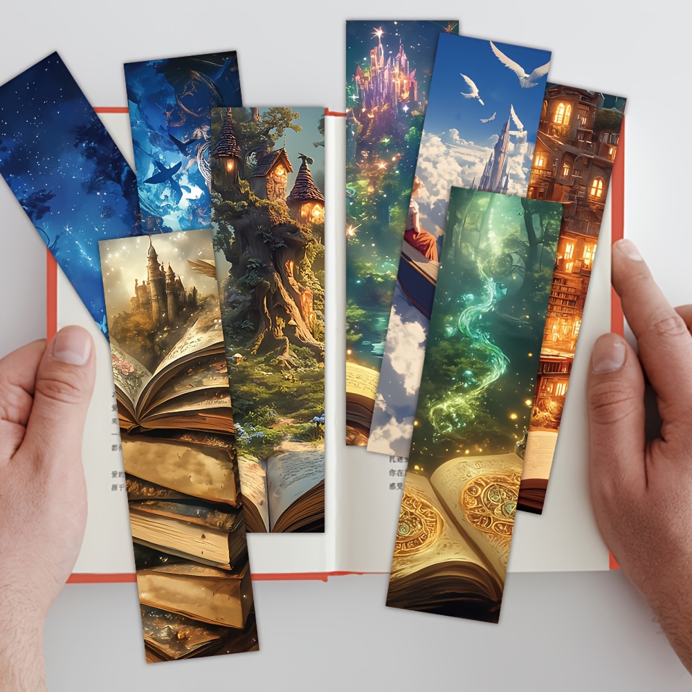 

Ywwbld 30pcs Magical Illustration Themed Bookmark, Multi Color Paper Book Decorative Cards Reading Labeling Cards