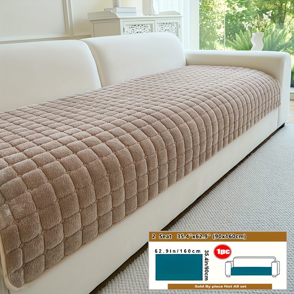 TEMU [fleece Square] 1pc Sofa Cushion - Soft Fleece Texture, Non-slip And Pet-friendly, Machine Washable , Options (white, Gray, Beige, Brown, Red,