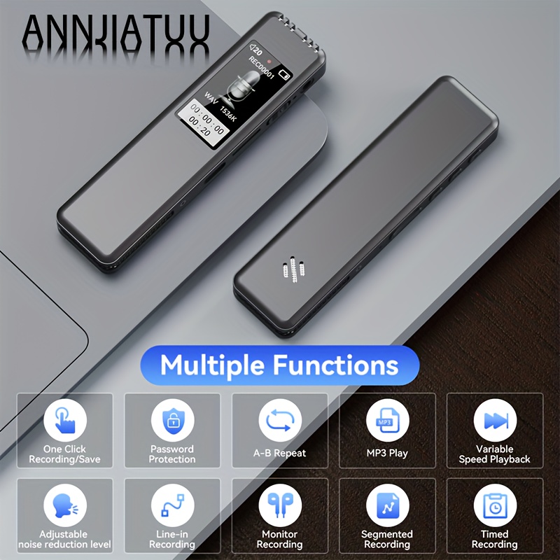 

Annjiatuu Recorder With 32gb Memory - Hd Audio, Tf Card Support, A-b , Intelligent - Ideal For Speakers, Students, Teachers & Journalists