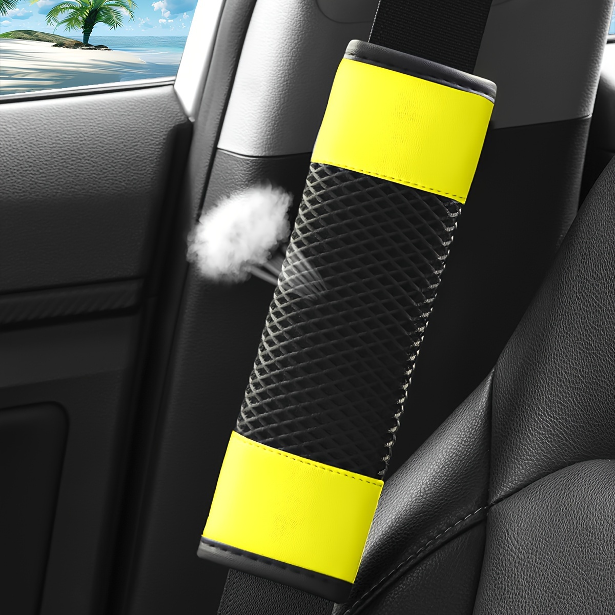 Mesh Viscose Car Seat Belt Shoulder Protector, Fashionable Breathable, Comfortable Non-slip Unisex Seat Belt Protector For