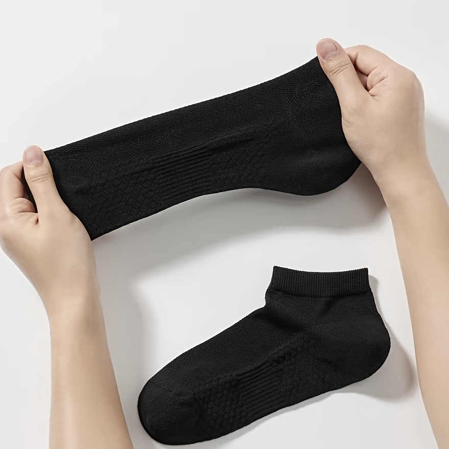 TEMU 3/6/9/12 Men's Ankle Socks Black, White, Gray, Navy Blue Men's Socks Casual Versatile Sports Socks Breathable Men's Socks