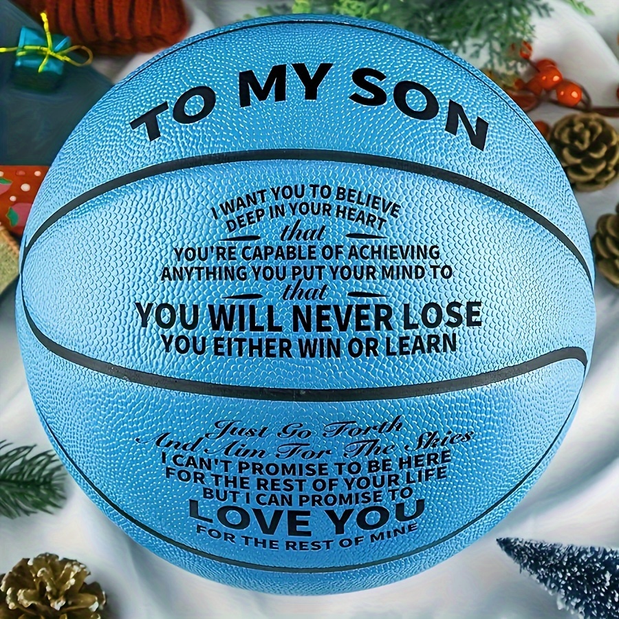 

Inspirational Tpu Basketball For - Youth Size, Blue, Birthday, Graduation, And Father's Day Gift - Encouragement Message Design, Standard Size (pump Not Included)