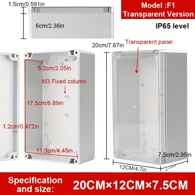 TEMU 1pc-2pcs Plastic Junction Box, Outdoor Protective Electrical Box, Indoor & Outdoor Universal Project Junction Box