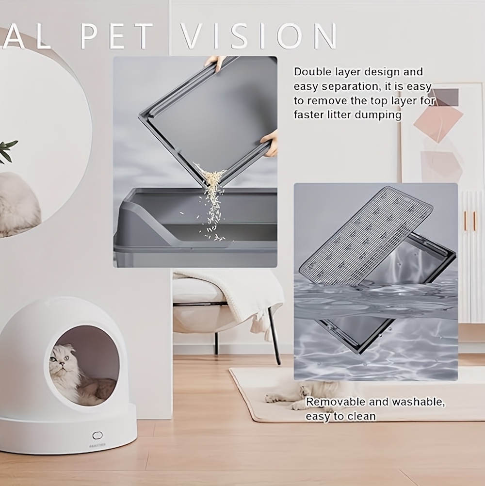 Kattenbak voor Konijnen en Kleine Huisdieren met Raster, Ontworpen om Omval te Voorkomen, Geschikt voor Cavia's, Eekhoorns en Katten, Inclusief een Trainingsbak voor Huisdieren in hun Kooien