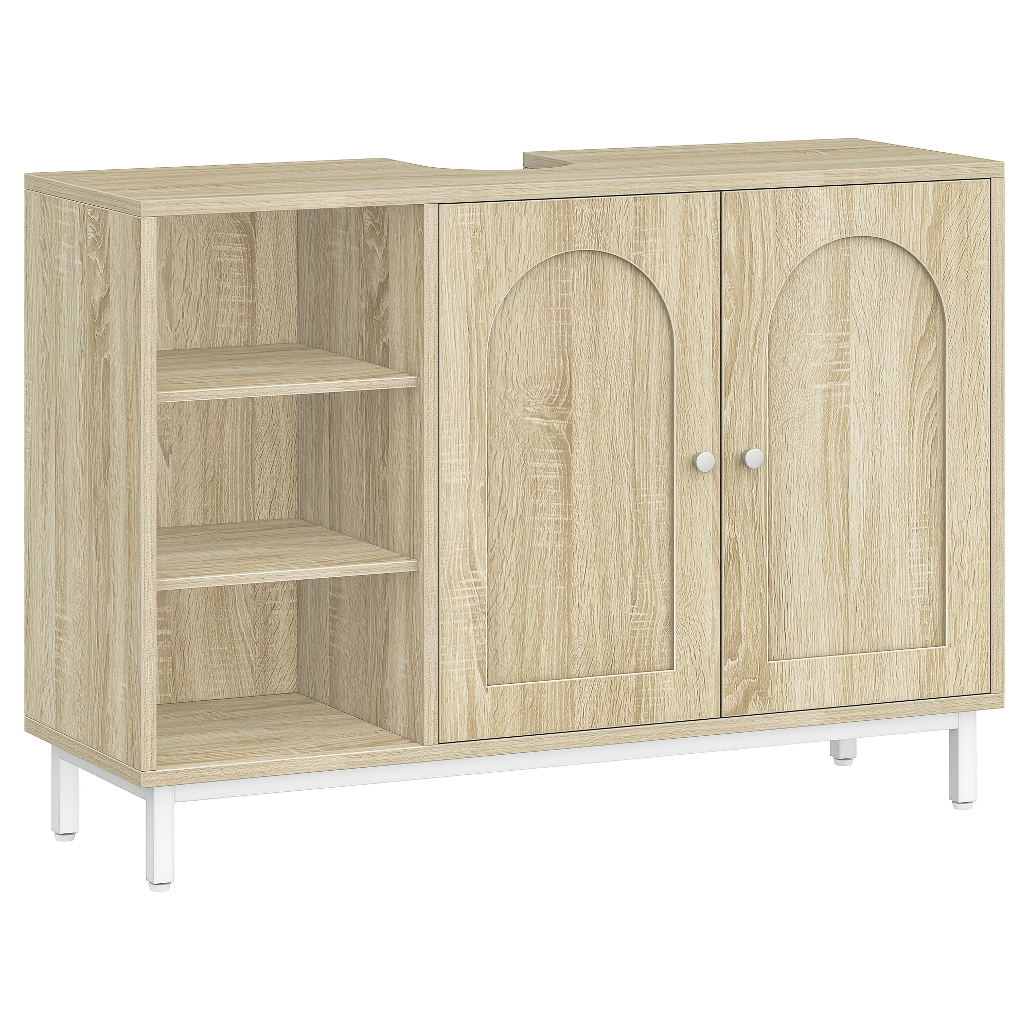 TEMU Tocador con Gabinete de Baño de Dos Puertas, Estante Ajustable, Almacenamiento, Diseño Contemporáneo y de 30 X 90 Cm en