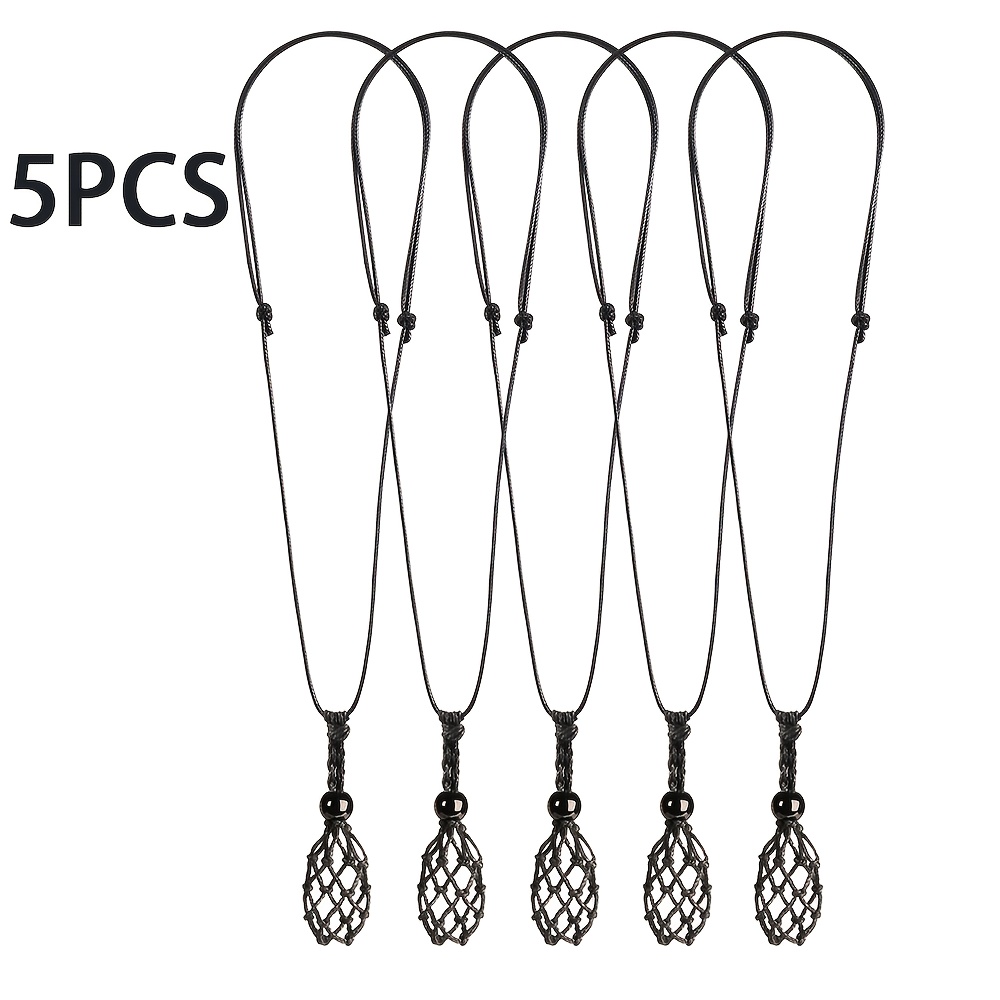 E-shop 1/2/5/10/12 Stück Halskette Schnur Leerer Halter, Kristall Halskette Halter Schnur für Bohemian Halskette Herstellung