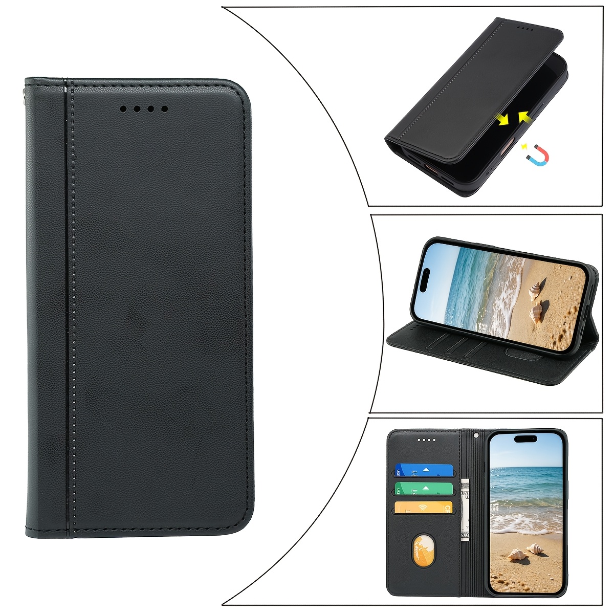 TEMU Phone Case - [ Phone Case] Compatible With Lite/7 Lite/6 Lite Phone Flip Cover Case, Classic Wallet Shockproof Anti-drop Protection Card Slots