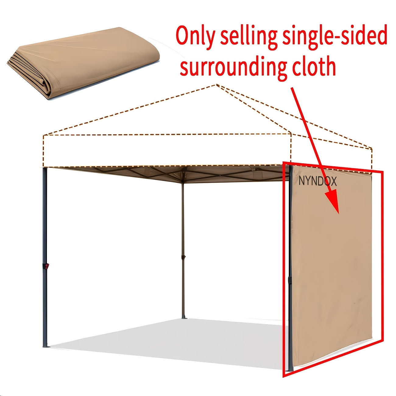 TEMU Nyndox 10x10ft Instant Canopy Tent , Made Of 300d Oxford Cloth, Waterproof And Uv-resistant, Suitable For Pop-up Canopy Tents - Privacy Wall,