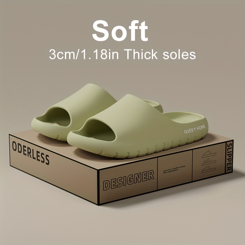 Simple Solid Color Slides, Casual Open Toe Soft Sole Shoes, Comfortable Indoor Home Bathroom Slides