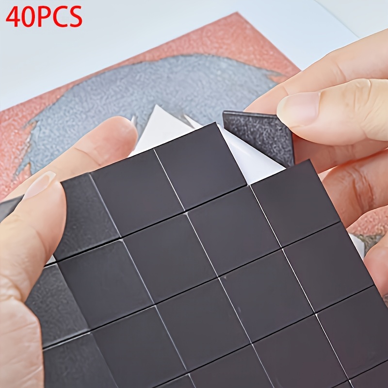 Image of 40pcs Self Adhesive Magnetic Squares Flexible Rubber Magnets For Crafts, Weddings, Bar Mitzvah, Photo And Poster Display , Versatile Crafting Tools For All Celebrations And Holidays
