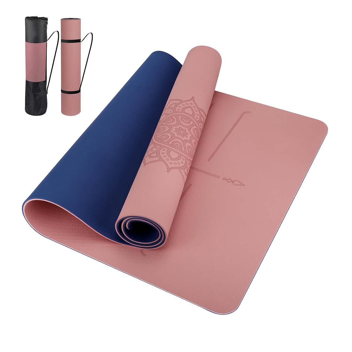 Non-Slip Yoga Mat with Body Alignment Markers, High-Quality Exercise Mat, Ideal for Home Workouts, Gyms, Pilates, And Travel