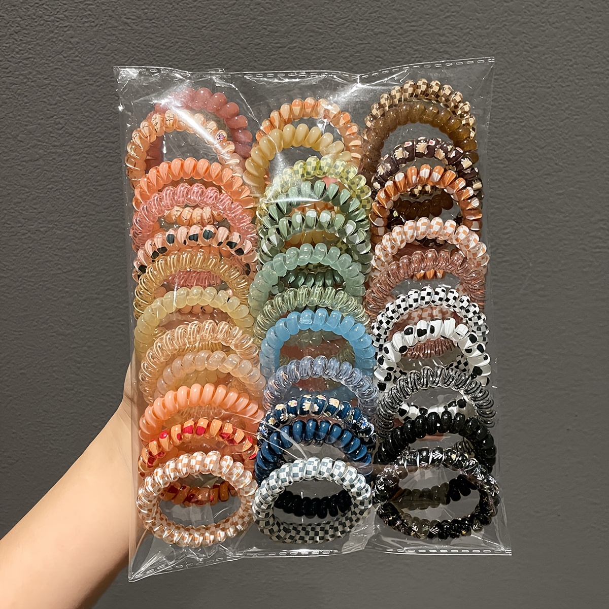 

35pcs Women' Telephone Line Hair Tie, High , , , High Ponytail Hair Rope, Rubber Band