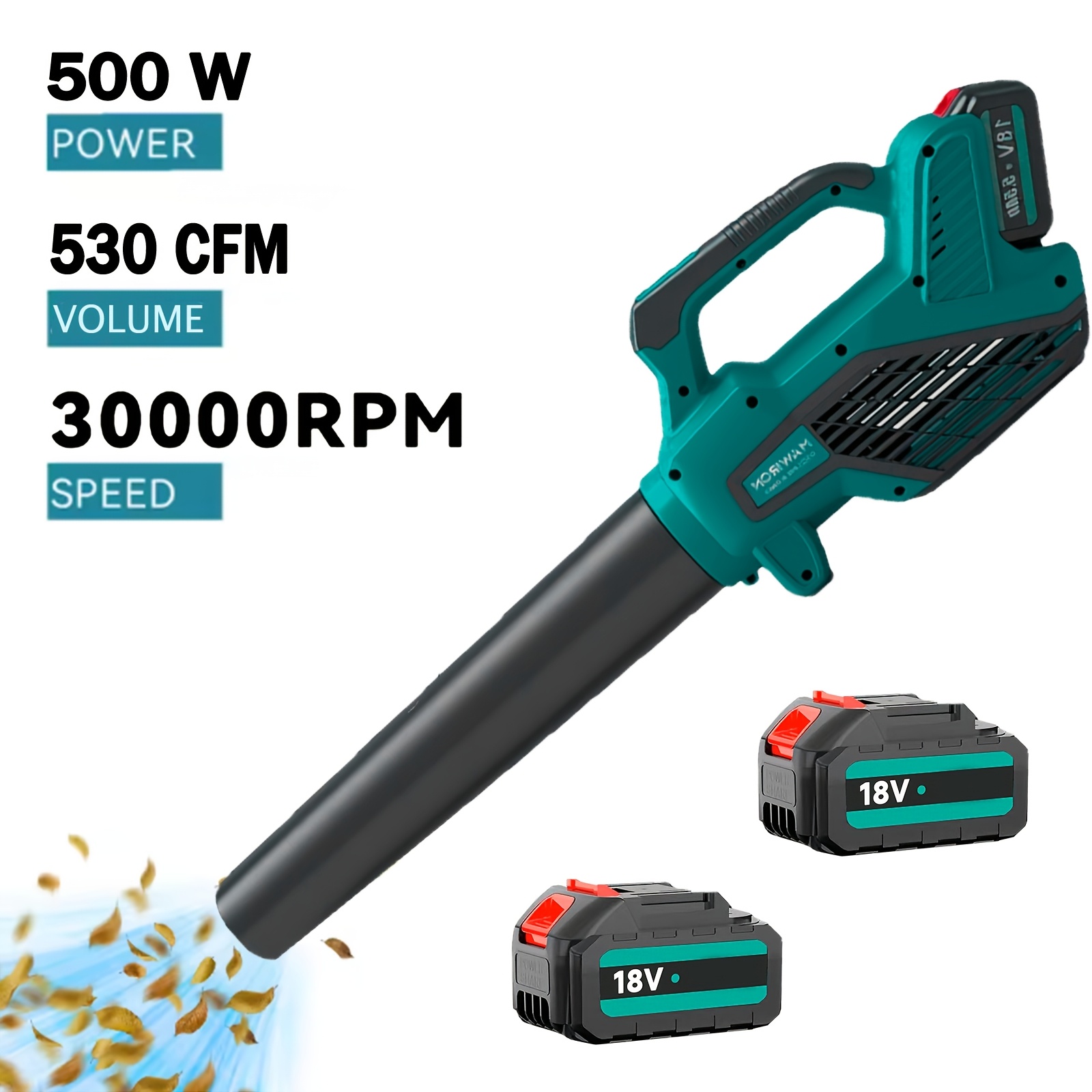 Leaf Blower Cordless With 2pcs Batteries And Charger, Electric Garden Blowers With , 530cfm Battery Blower With Blow Tubes For Garden, Lawn Care