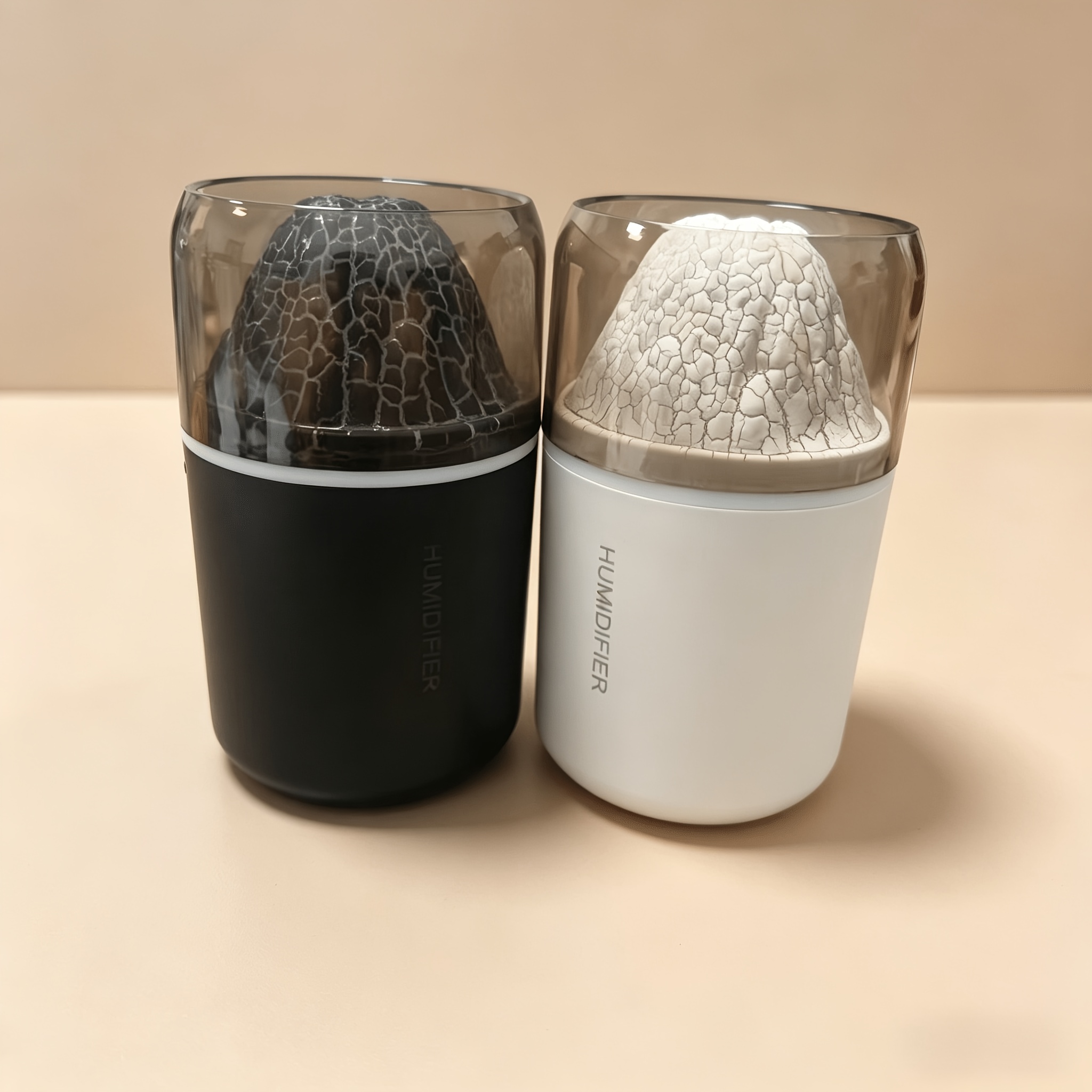 TEMU Ensemble de 2 mini humidificateurs lave de volcan simulé, 7 de changement de couleur, vaporisateur de désodorisant pour voiture, convient pour