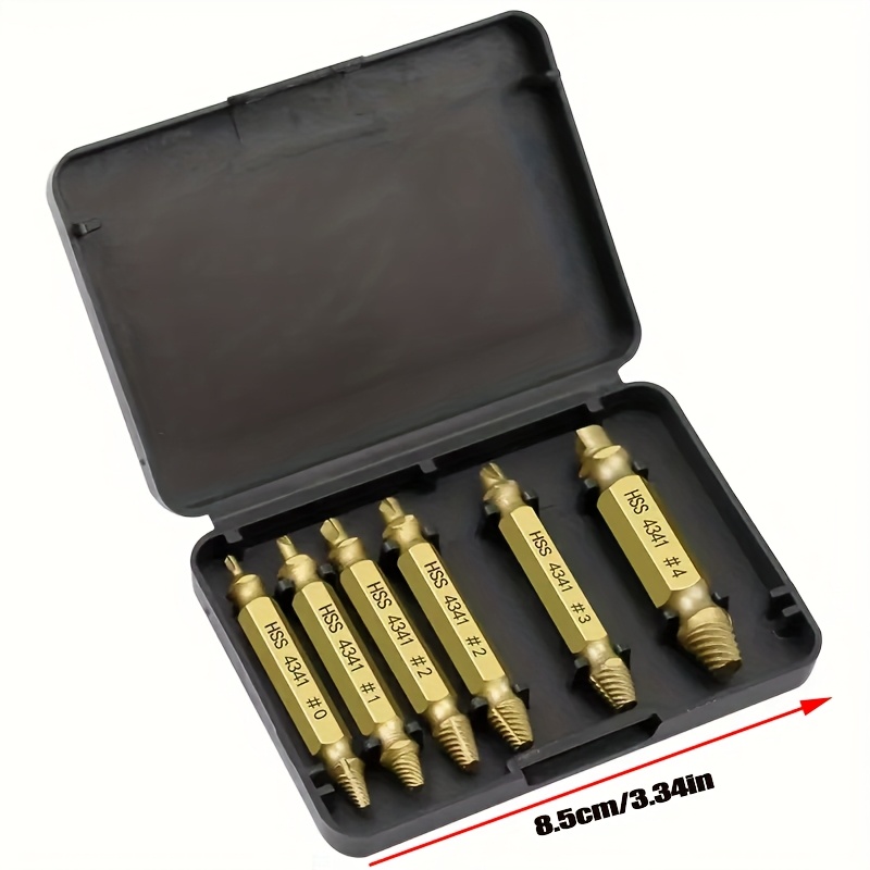 Damaged Screw Extractor Set HSS Drill Stripped Broken Extractor Small Quick Easy Removal Set Easy to Disassembl