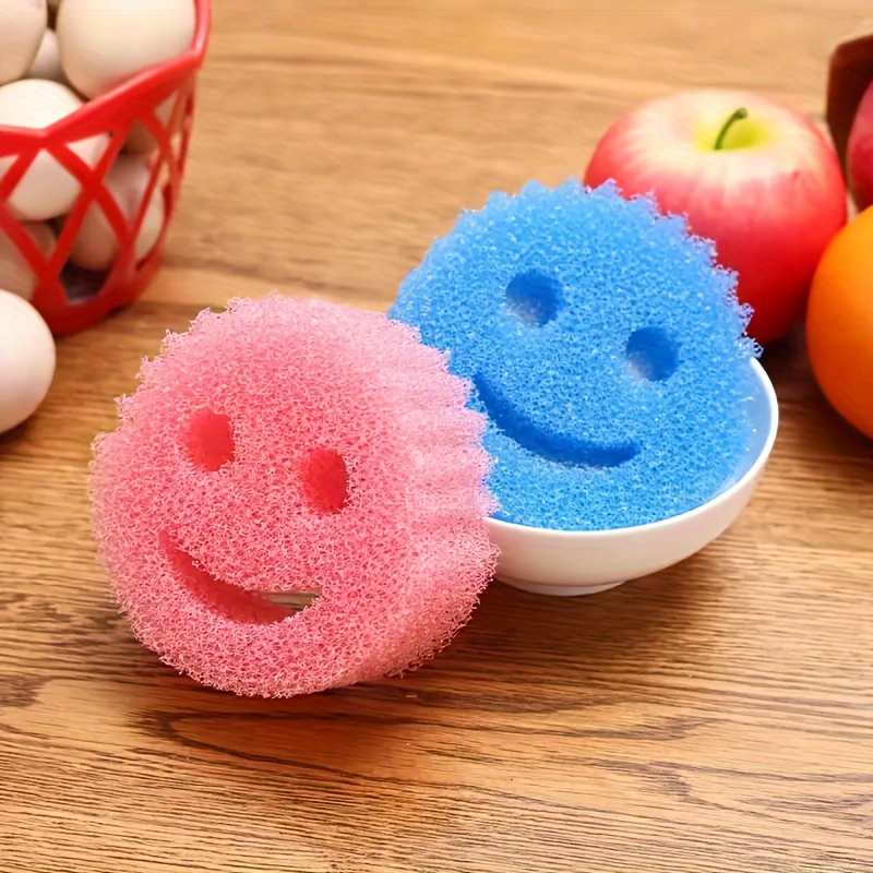 

3-pack Joyful Face Multi-purpose Cleaning Sponges - Hypoallergenic, Durable Pet Material For Kitchen, Bathroom & Pot Scrubbing