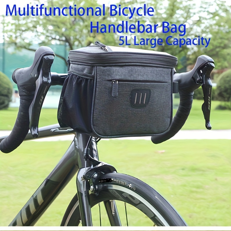 

Large Capacity Bike Handlebar Bag With Phone Pocket - Adjustable Front Storage Pouch With Zipper - Perfect For Cycling Essentials And Easy Access To Your Phone