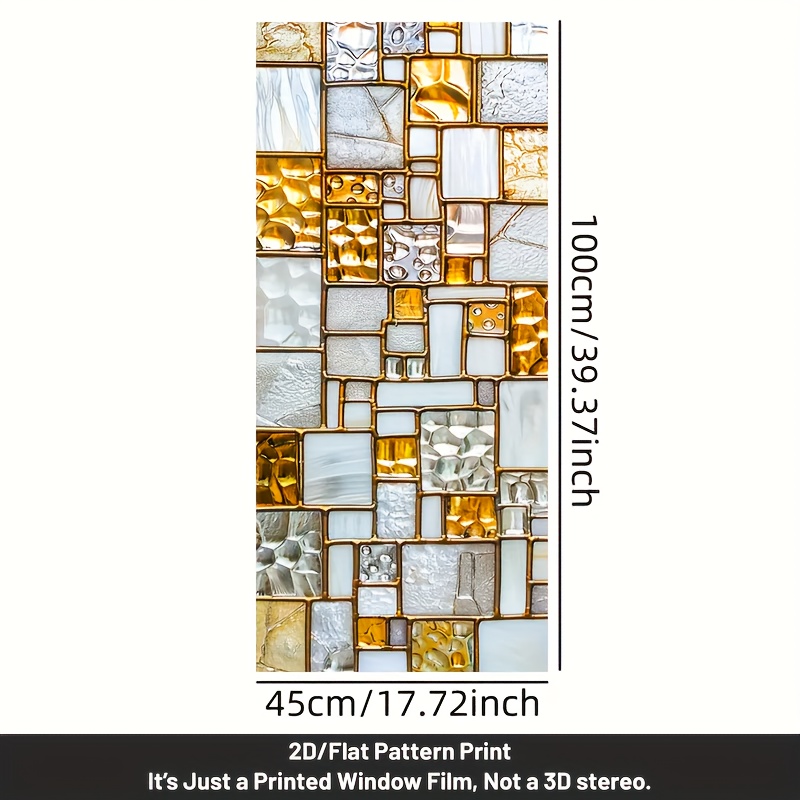 TEMU Piatto 2D, 1. Set di pellicole per vetri colorate con motivi geometrici moderni. Adesivi decorativi per porte in vetro con pellicola per privacy