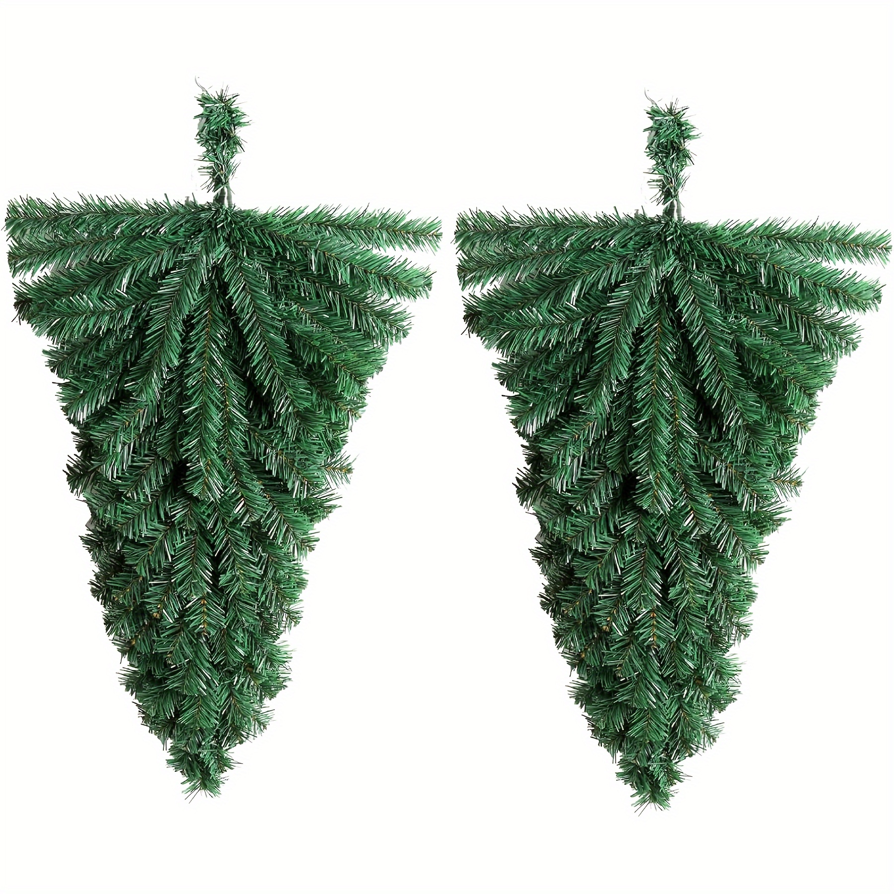 

Farmhouse Style 2-pack Teardrop Pine Wreaths, Plastic Wall Hanging Artificial Greenery, Christmas Door Wall Window Decor, Accent For , Day, Grandparents Day