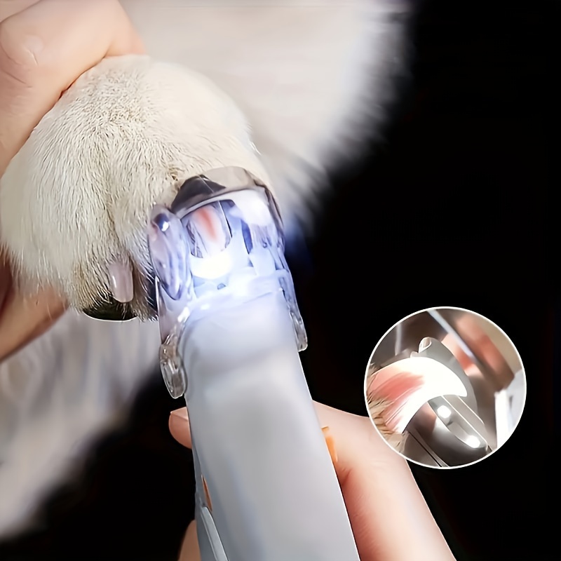 

Led Pet Nail Clipper For Cats - Safe And , Silicone Grip, No Batteries Required