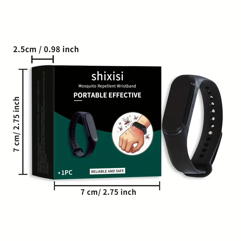 1pc shixisi fashion mosquito repellent wristband unisex sports electronic watch physical insect repellent battery powered plastic material with 36v operating voltage details 1