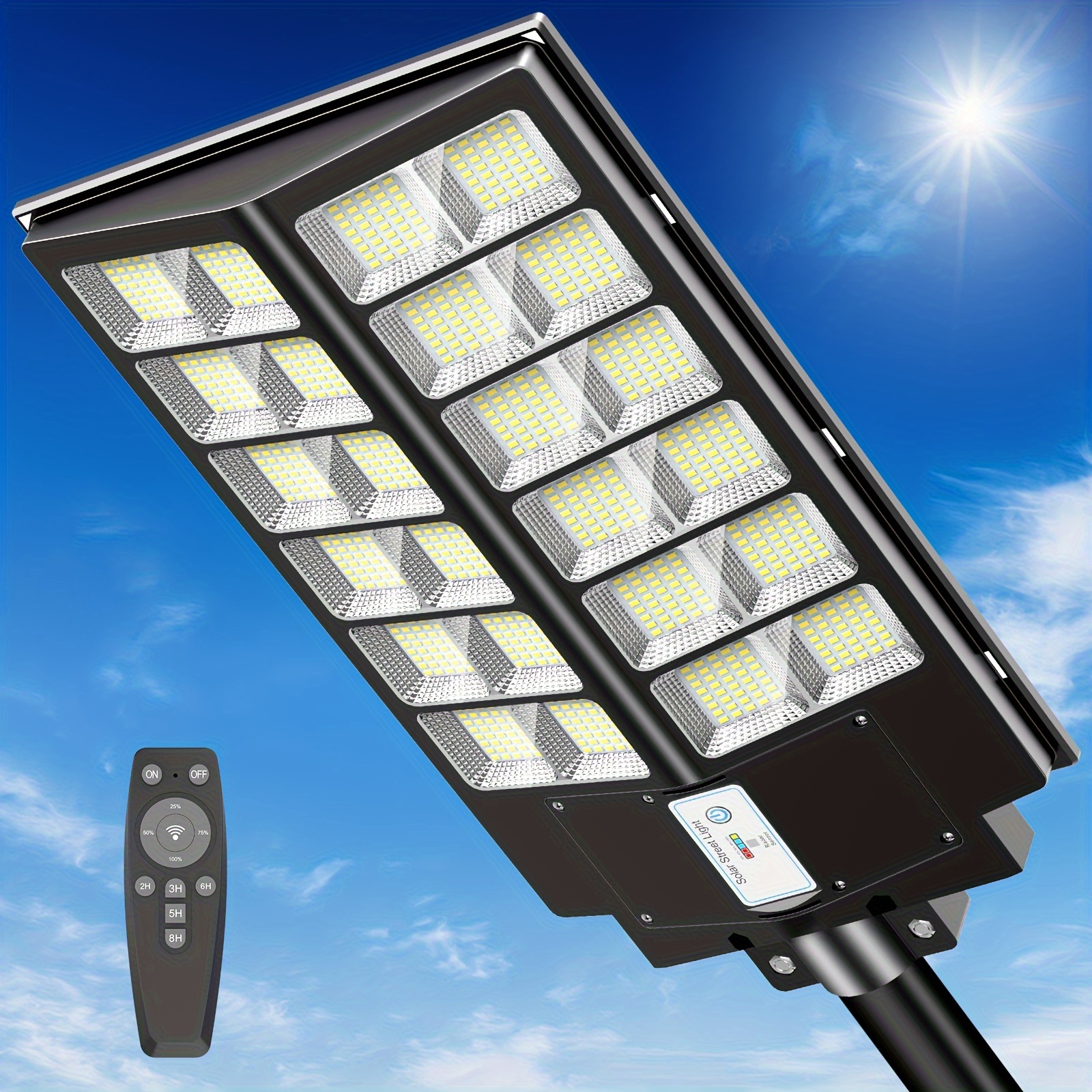 

Solar Street Light 4000w, Solar Street Light Outdoor 300000 Lumens, Solar Parking Lot Lights 6500k, Solar Lights Outdoor Motion Sensor Dusk To Dawn For Parking Lot