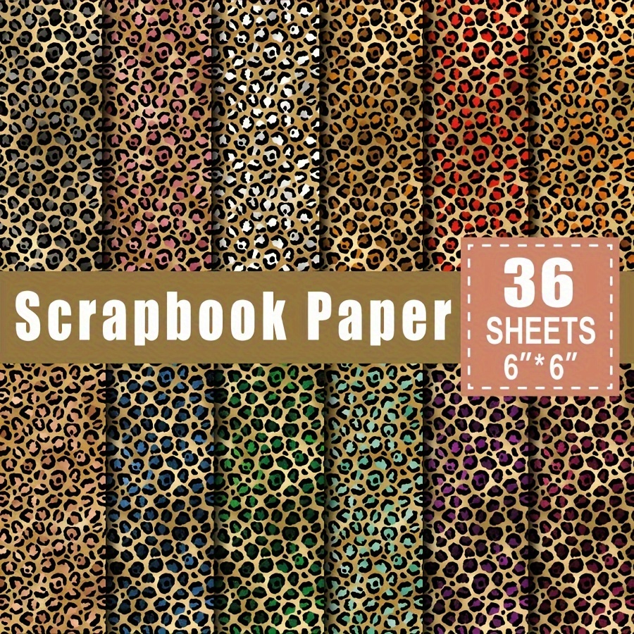 

36 Sheets Scrapbook Paper Pad In 6*6in, Art Craft Pattern Paper For Scrapingbook Craft Cardstock Paper, Diy Decorative Background Card Making Supplies Leopard Print