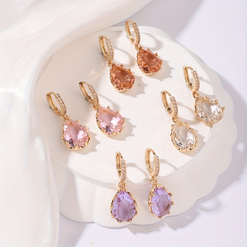 14K Golden Plated Copper Drop & Dangle Earrings with Synthetic Zirconia