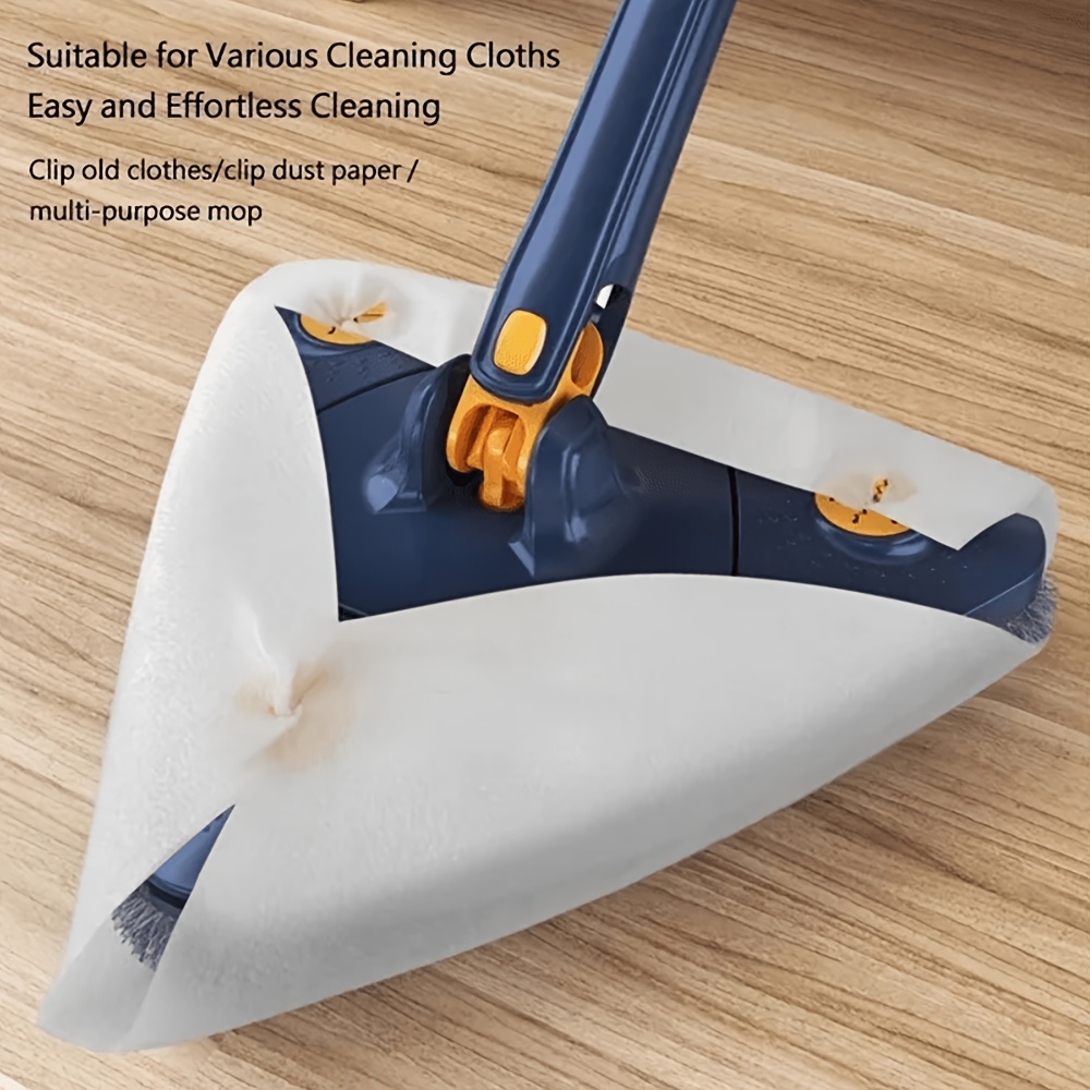 360° rotating triangular mop with 10 replacement cloths - adjustable & retractable, suitable for all , home use in kitchen, bathroom, bedroom, living room, mop for floor, bathroom cleaning, modern mop design Product details 4