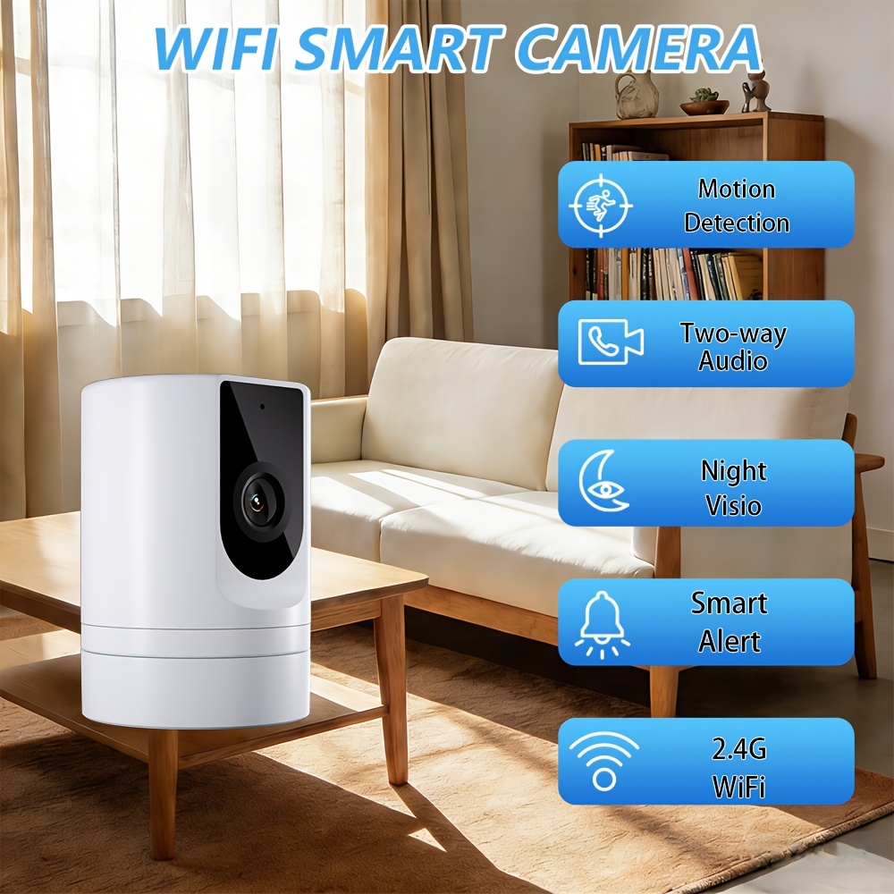 1pc Ease Security Camera Indoor, 1080p Camera, Camera With Phone App, Foldable Baby Camera For , Flexible Installation, Motion Detection, 2-way Audio, Ir Night Vision