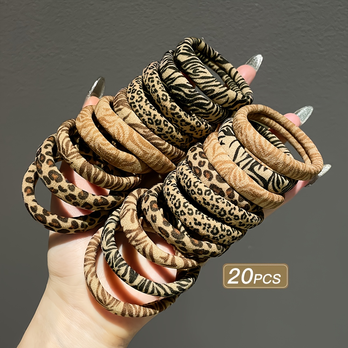 5pcs/10pcs/20pcs Random Leopard Print Headbands, Nylon Hairbands, Hair-friendly, For Women, Suitable For Ponytails And Buns